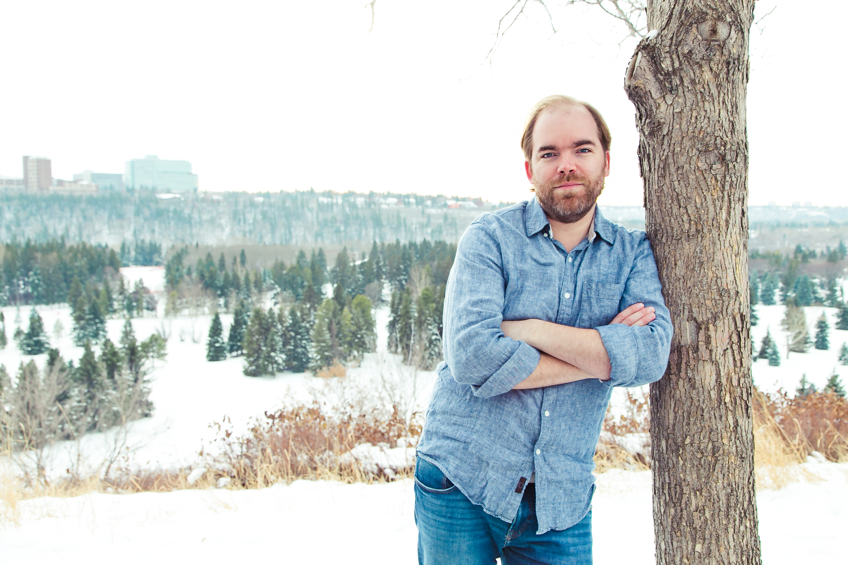 Douglas Mitchell overlooking Edmonton's river valley